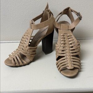 Merona Tan Strappy Heels
